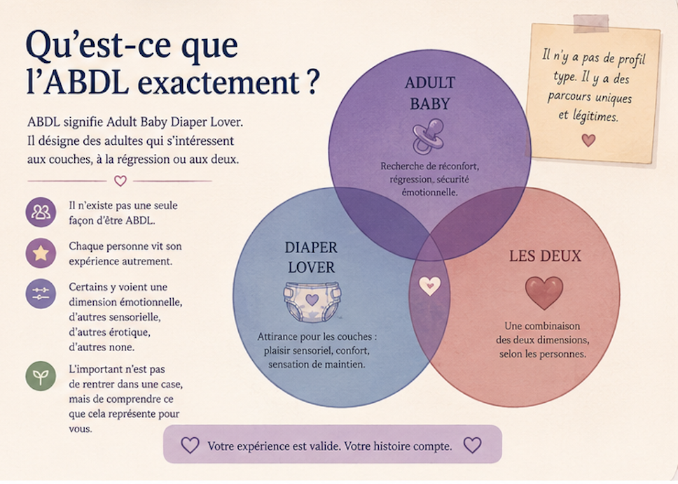 Qu’est-ce que l’ABDL ? Définition simple, couches adultes et régression sans jugement